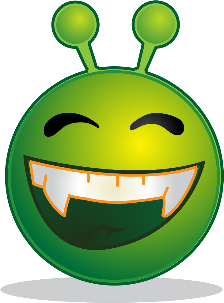 Free Vector Smiley Green Alien Aaah Clip Art - Alien Smiley (474x640)