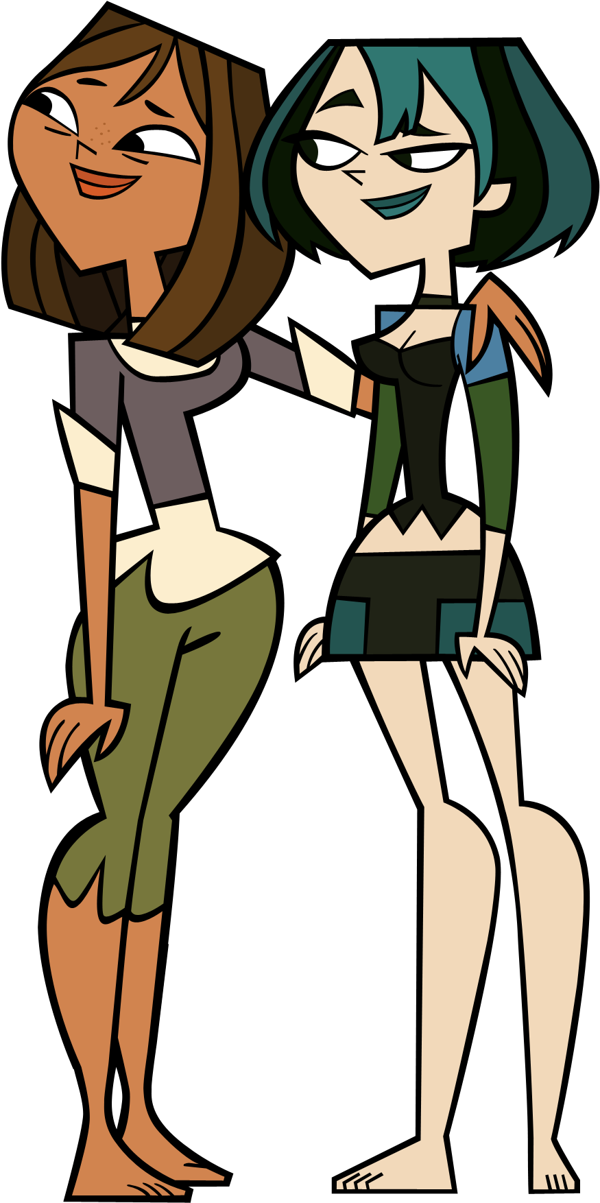 100latino 119 8 Tdas Courtney And Gwen In Barefeet - Total Drama Island Gwen (1020x1907)