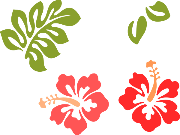 Hawaiian Leaves Clip Art - Hibiscus Clip Art (600x450)