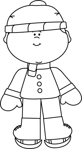 Black And White Boy Ice Skating - Free Pirate Clipart Black And White (275x500)