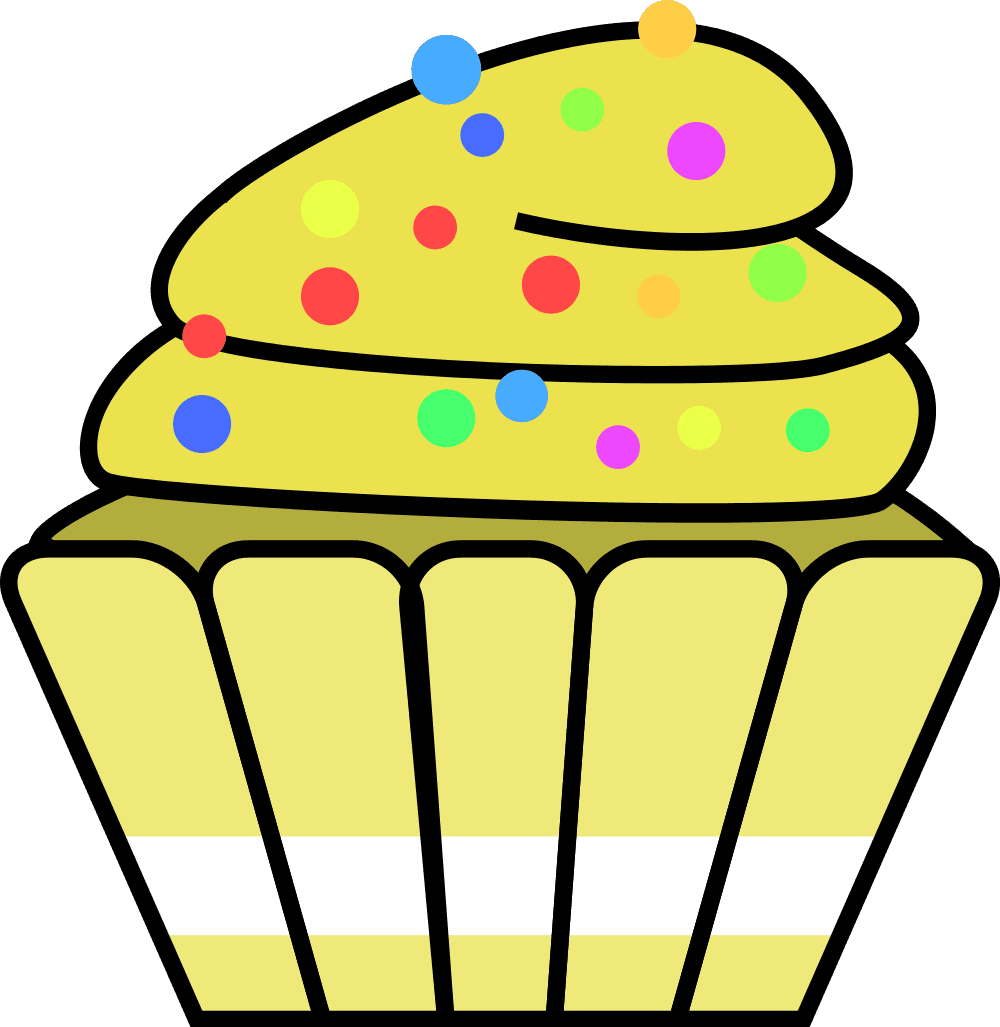 Clip Art Of A Cupcake Medium Size - Yellow Cupcake Clipart (1000x1027)