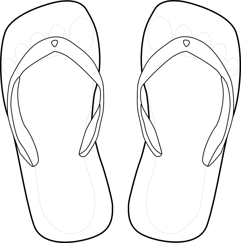 Thong 4 Blue Foot Svg Openclipart - Thongs Black And White (777x784)