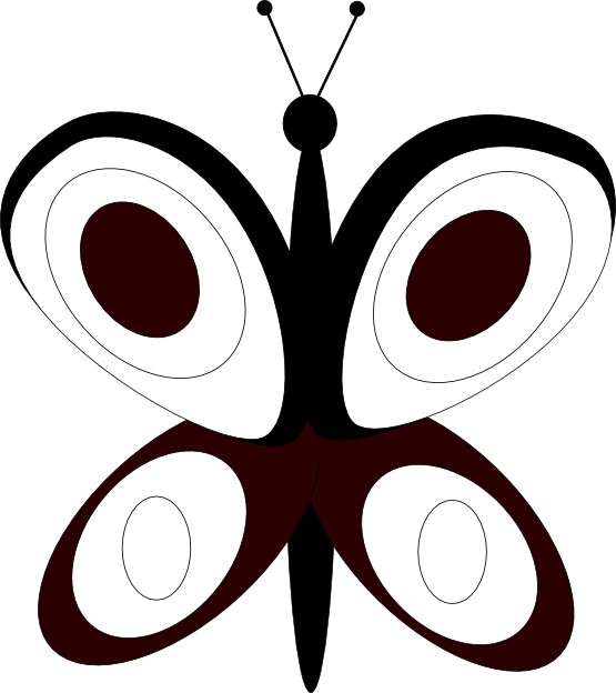Black-white Butterflies - Circle (555x624)