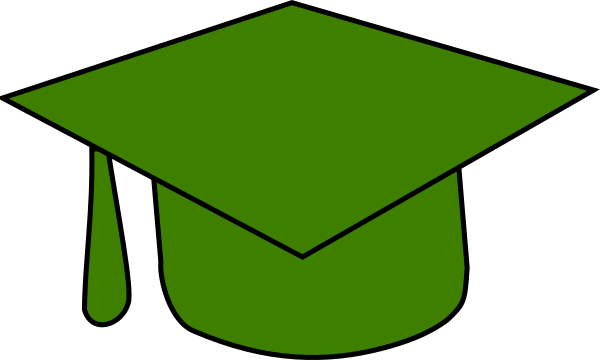 Green Grad Cap Clip Art At Clker - Pink Graduation Hat 2018 (600x360)