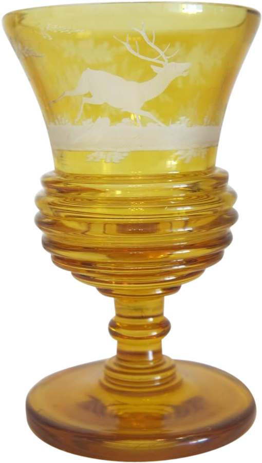 Bohemian Amber Crystal Glass Goblet, Ca - Champagne Stemware (901x901)