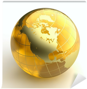Amber Globe With Golden Continents On White Background - Studying And Teaching In A High Stakes World (400x400)