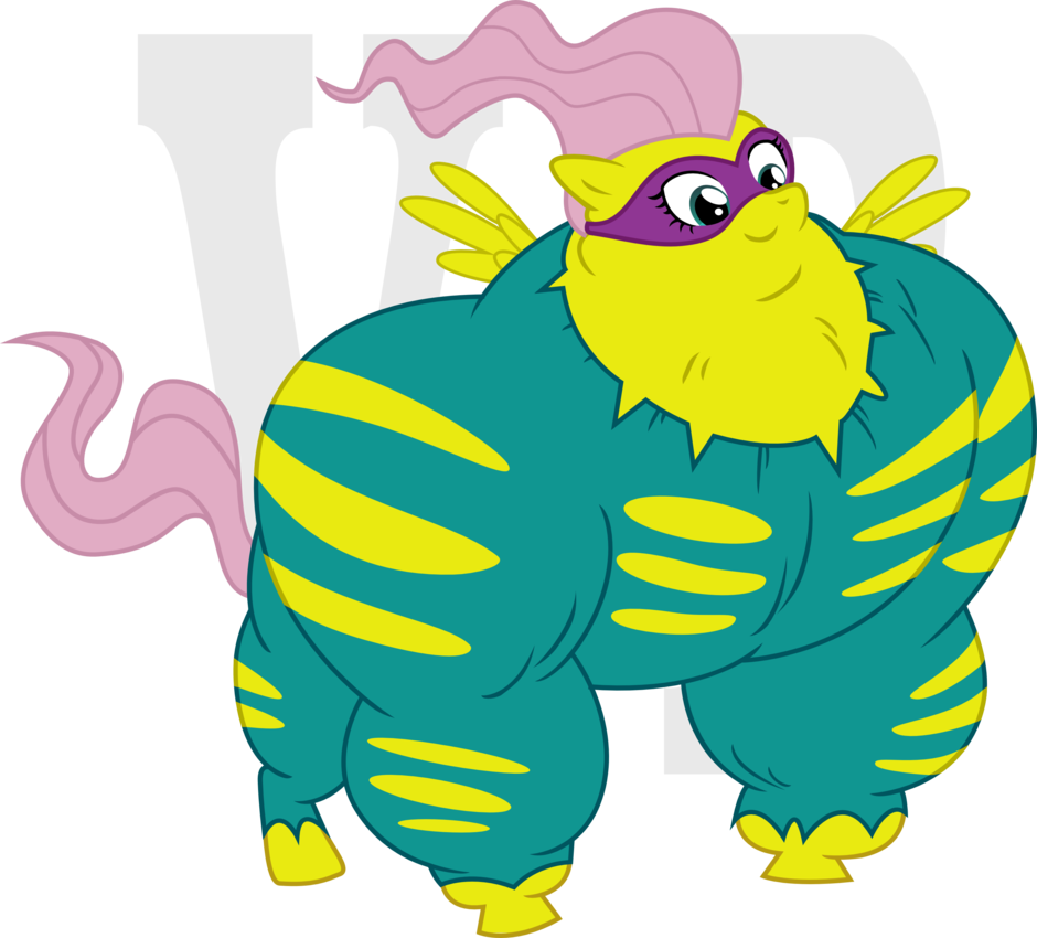 Saddle Rager Hulk By Vector-brony - Power Ponies Fluttershy Hulk (940x850)