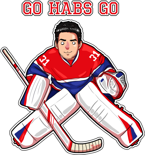 Ice Hockey Clipart - Draw Goalie Carey Price (500x580)