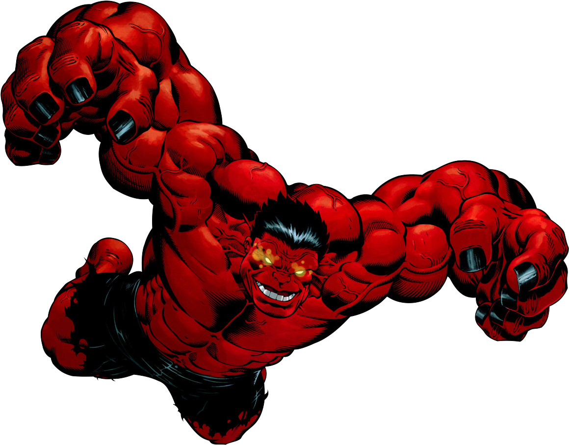 With The Red Hulk On The Loose, Causing Carnage On - Red Hulk Comic Png (1392x1080)