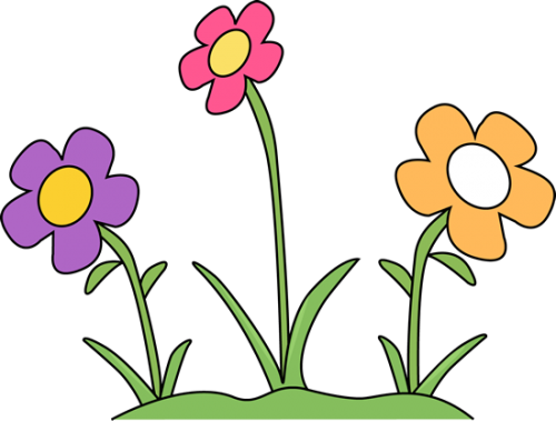 Flower-garden - Flowers In A Garden Clipart (500x379)
