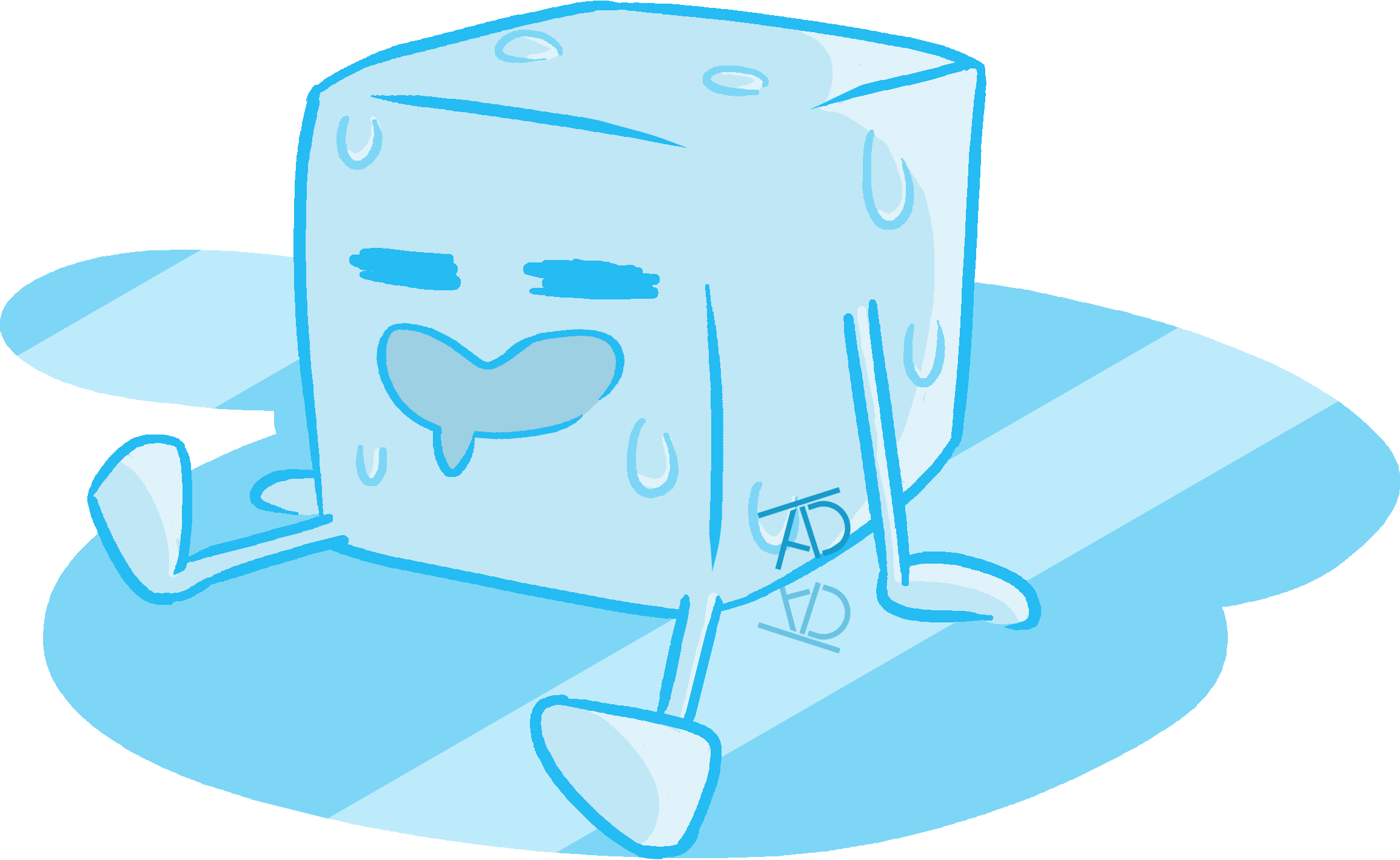 Ice Cube Drawing - Ice Cartoon Png (2309x1419)