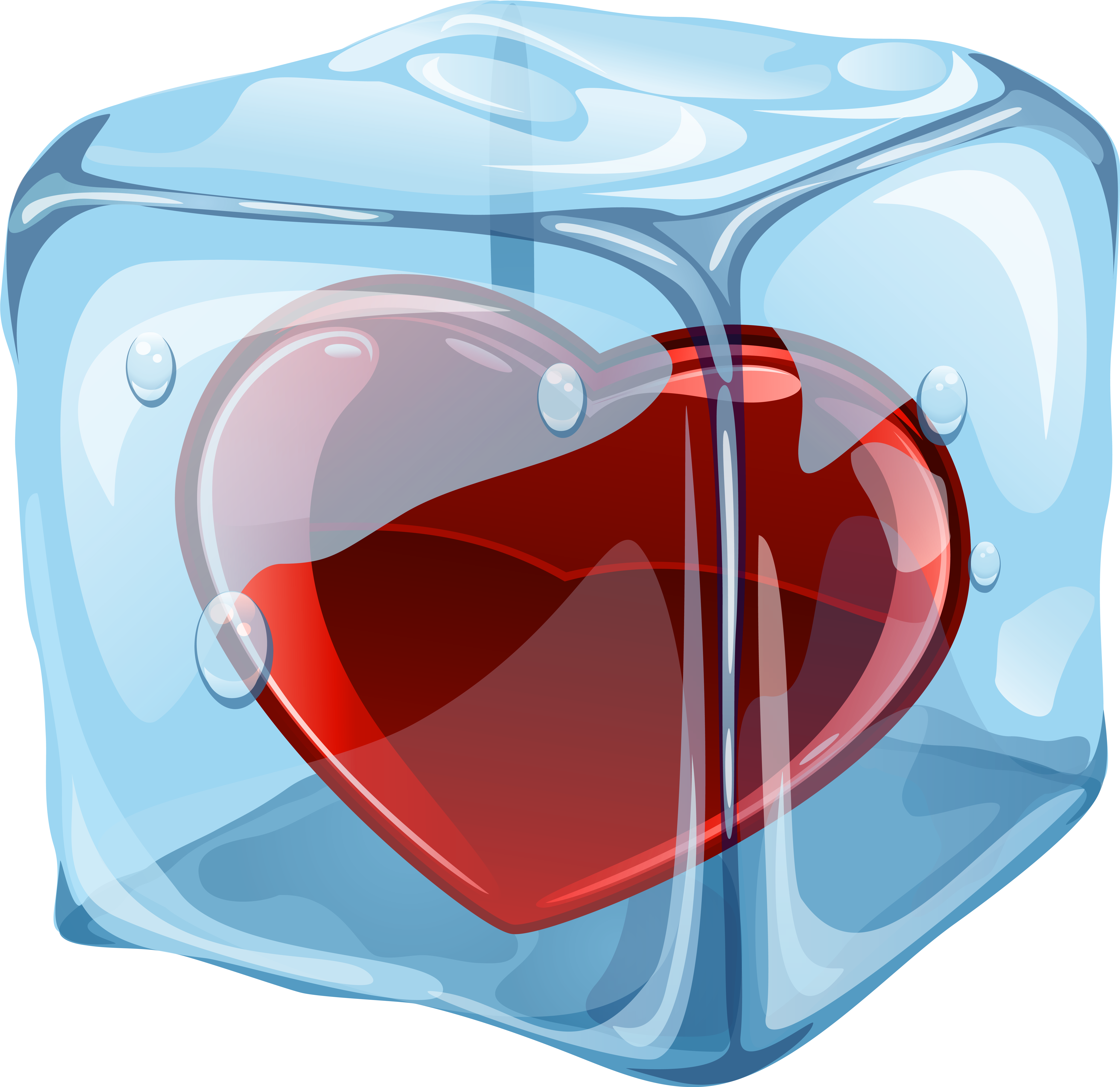 Heart In Ice Cube Png Clipart - Heart In Ice Cube (6071x5893)