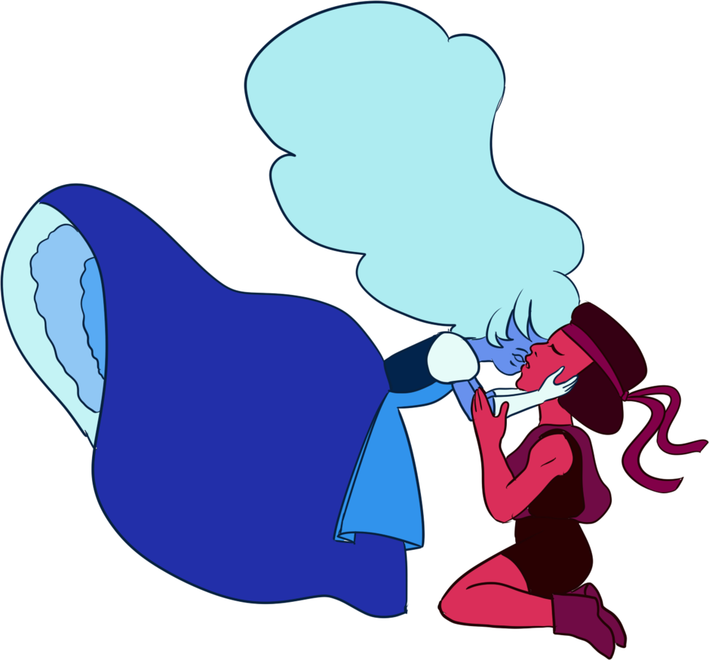 Vaultu Art 0 0 Ruby And Sapphire Kiss By Vaultu Art - Art (1024x953)