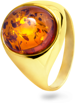 14 Carat Gold Ring With Amber, 15x14mm, €1,206, From - Ring (580x580)