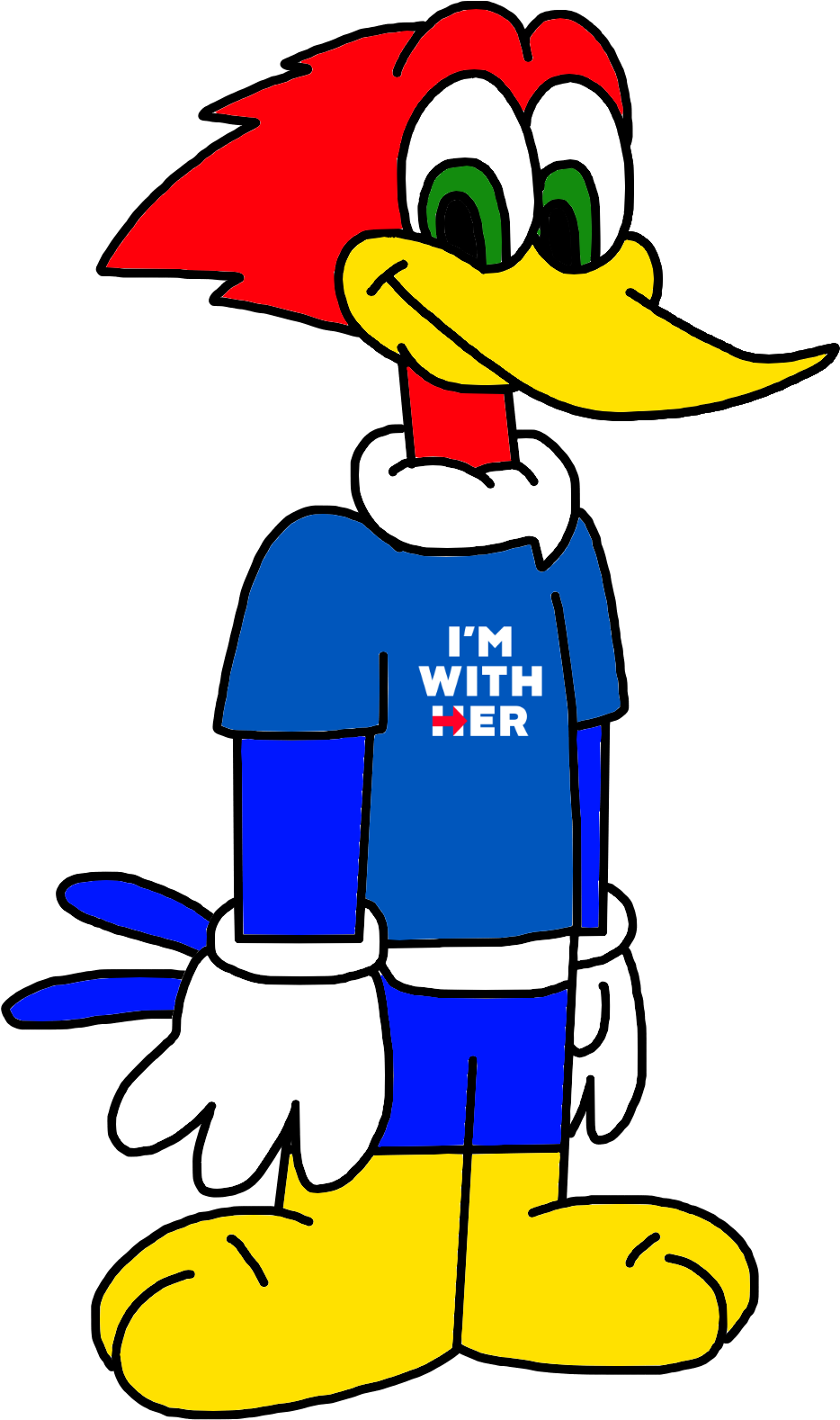 Woody Woodpecker Supports Hillary Clinton By Marcospower1996-dadrvzw - Cartoon (1900x1900)
