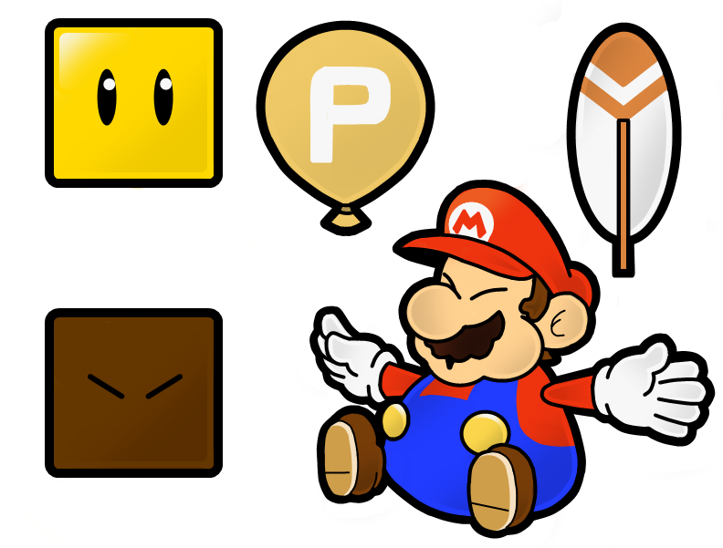Mario Bros Clipart - Super Paper Mario World (800x600)