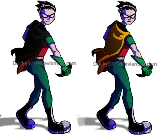 Teen Titans Robin Fanart Cape Malfunction By Ducky377 - Teen Titans Robin Fan Art (600x476)
