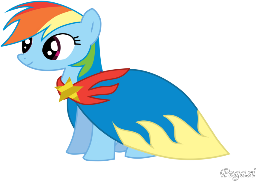 Raindow Dash With Cape By Pegasi-pony - Pony In A Cape (900x675)