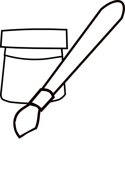 Clip Art - Paint Brush Clip Art Outline (432x593)