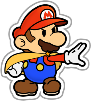 Paper Cape Mario - Super Paper Mario (400x452)