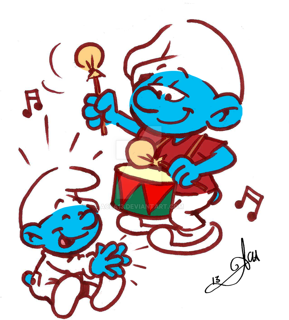 Supersmurgger 51 47 Little Drummer Smurfling By Acla13 - Smurfs Pikachu057 (1024x1154)