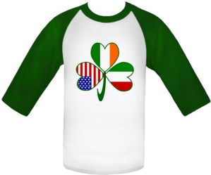 Italian Shamrock White And Kelly Green Baseball Jersey - Shamrock Of Italy Rectangle Car Magnet (300x300)