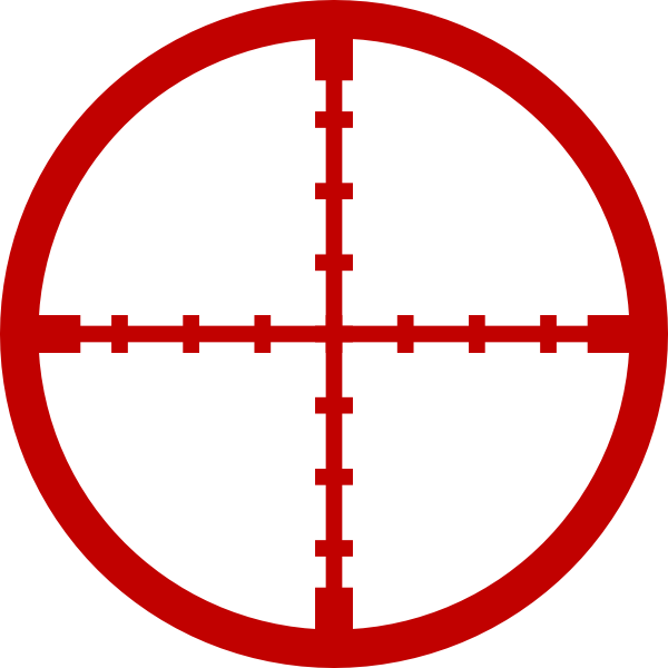 Red Crosshairs Clip Art (600x600)