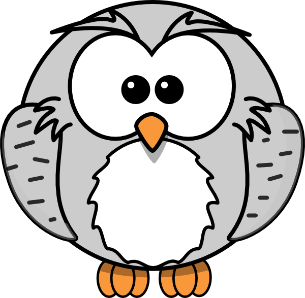 Gray Owl Cartoon Clip Art At Clker - Cartoon Owl (600x587)