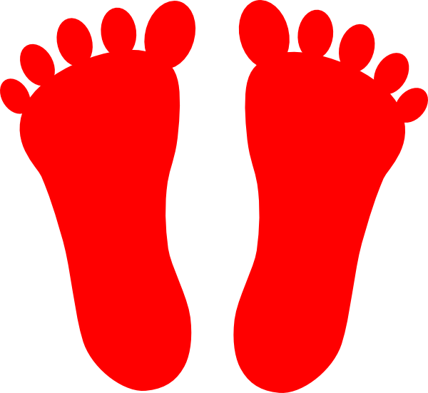 Bigfoot Footprints Clip Art - Coloured Footprints Clipart (600x551)
