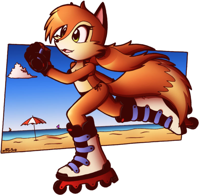 - - Bid - - Rollerblade Vixen Closed By Fox-pop - Cartoon (800x785)