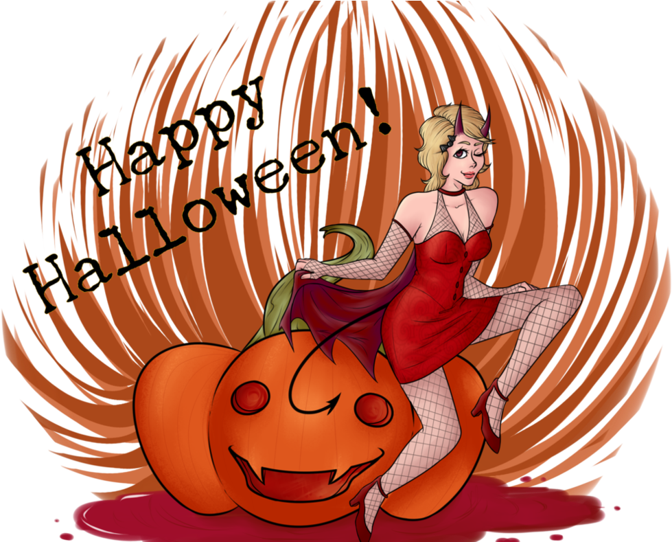 Vampire Vixen Halloween By Gotta Love Pasta - Cartoon (1013x788)