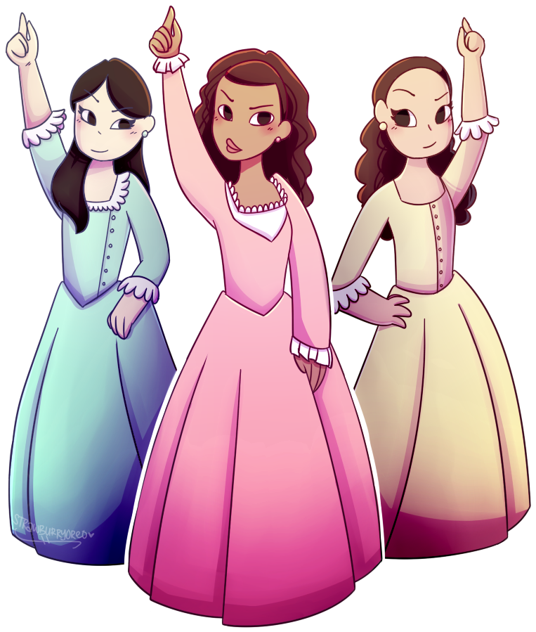 [speedpaint] Schuyler Sisters By O-bscuritea - Schuyler Sisters Hamilton Fanart (802x918)