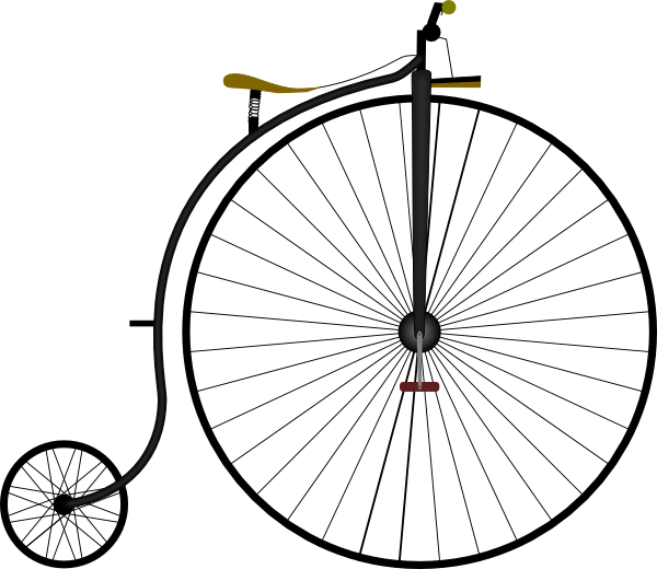 Clipart Info - Penny-farthing Bicycle Shower Curtain (600x520)