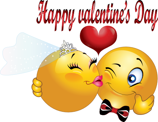 Happy Valentine Smiley Emoticon Clipart - Marriage Emoji (512x395)