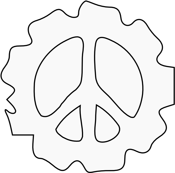 Peace Symbol Peace Sign Flower 86 Black White Line - Peace Symbols (777x770)
