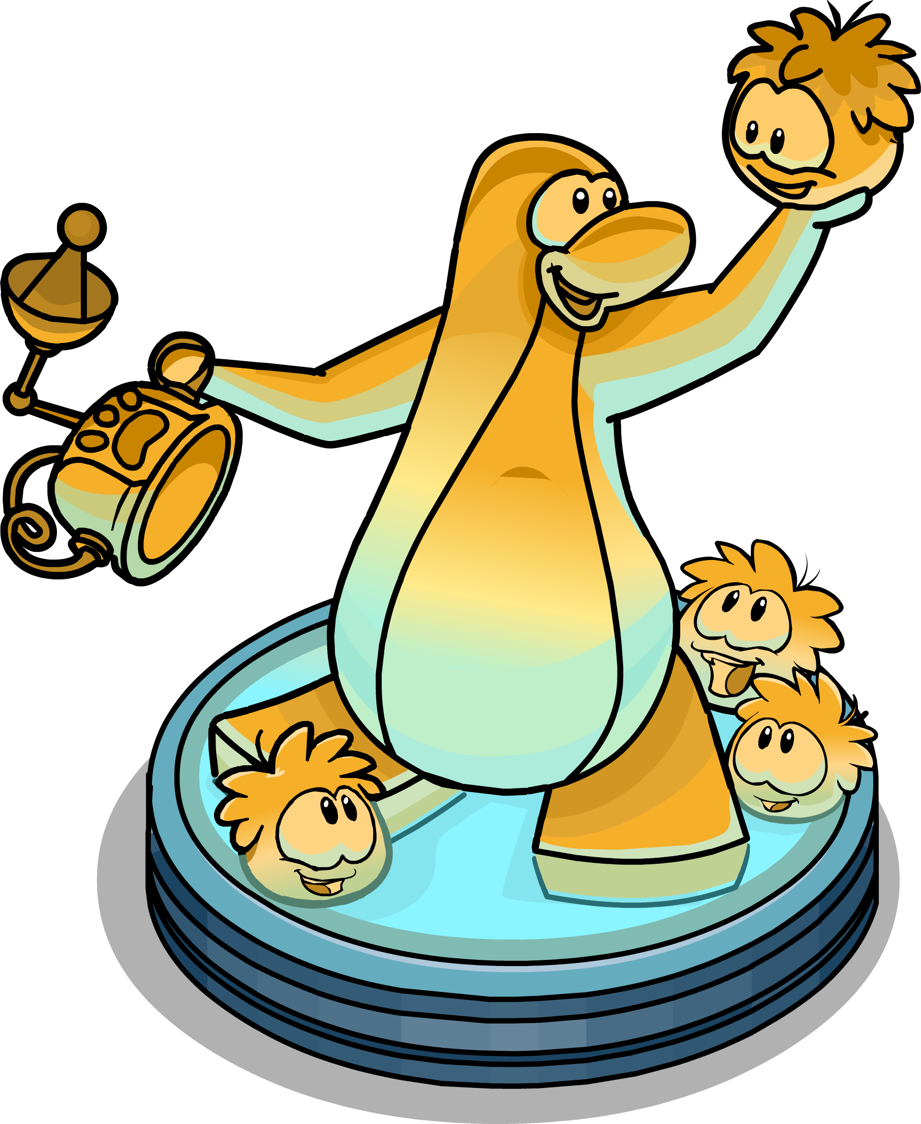 Puffle Freedom Statue Sprite 001 - Statue Club Penguin (1812x2212)