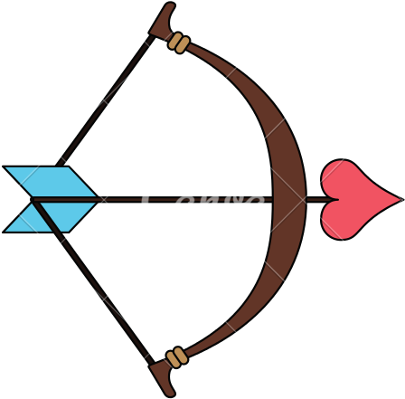 Cupid Bow With Arrow Heart - Vector Graphics (550x550)