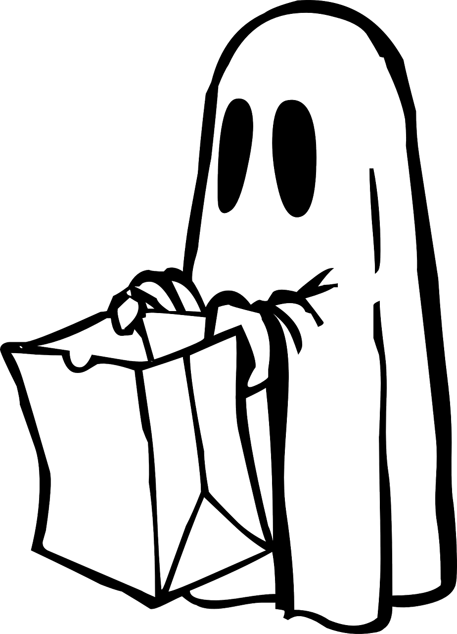 Trick Or Treat Set For 5 8 P - Black And White Halloween (924x1280)