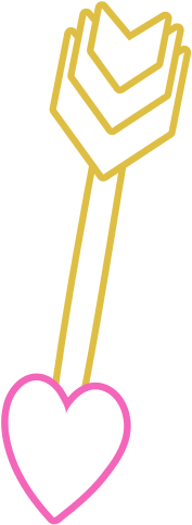 Color Line Cupid Arrow With Heart Pointer Design - Heart (550x550)