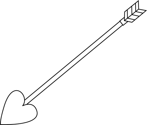 Arrows Clipart Arrows Clip Art Bow Tribal Romantic - Line Art (500x425)