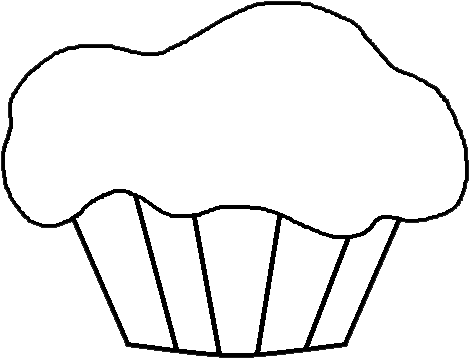 Black And White Cupcake Clip Art I97caj Clipart - Thought Bubble Vector Png (494x390)