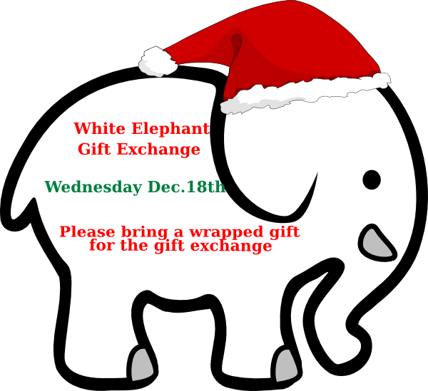 White Elephant Gift Exchange Clip Art - Ivory Ella Elephant Drawing (600x549)