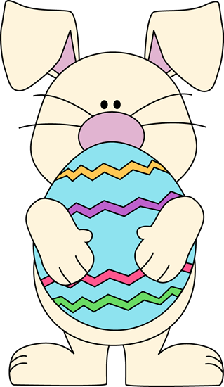 Easter Bunny Holding A Big Easter Egg - Bunny Holding Easter Egg (319x550)