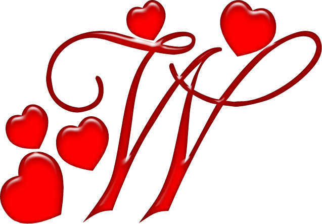 Alfabeto Cora 87 Vermelho Em Letras Fundo Transparente - Alfabeto Rojo Con Corazones (637x443)
