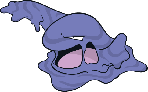 Grimer Is The Sludge Pokémon, A Googly Eyed Purple - Bad Smell Pokemon (485x304)