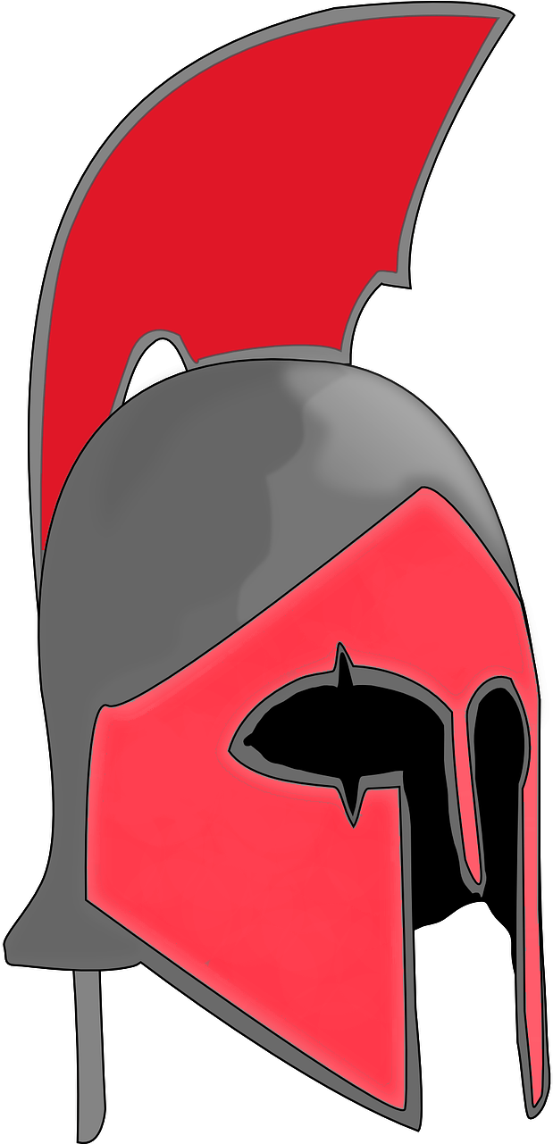 Clipart Of Spartan Helmet - Cartoon (640x1280)