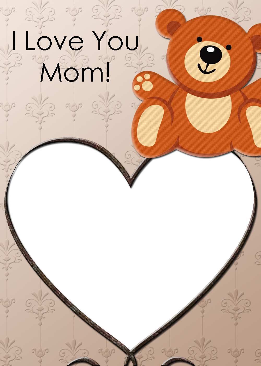 Teddy Bear Photo Card - Thank You Card For Mom (1000x1400)