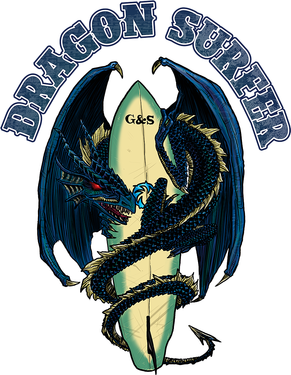 Dragon Surfer - Illustration (1024x1325)