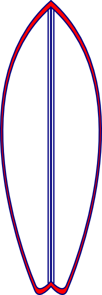 Surfboard Clipart Blue - Clip Art (204x589)