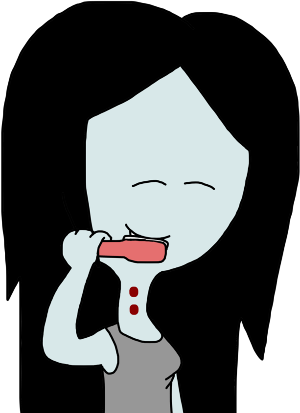 Marceline Brushing Her Fangs By Marcospower1996 - Cartoon (894x894)